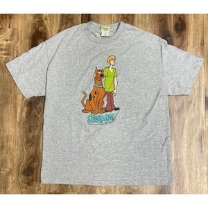 Vintage Style Scooby-Doo Graphic Tee – Shaggy & Scooby Grey T-Shirt Size XL